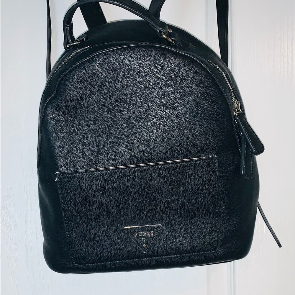 Black leather guest backpack